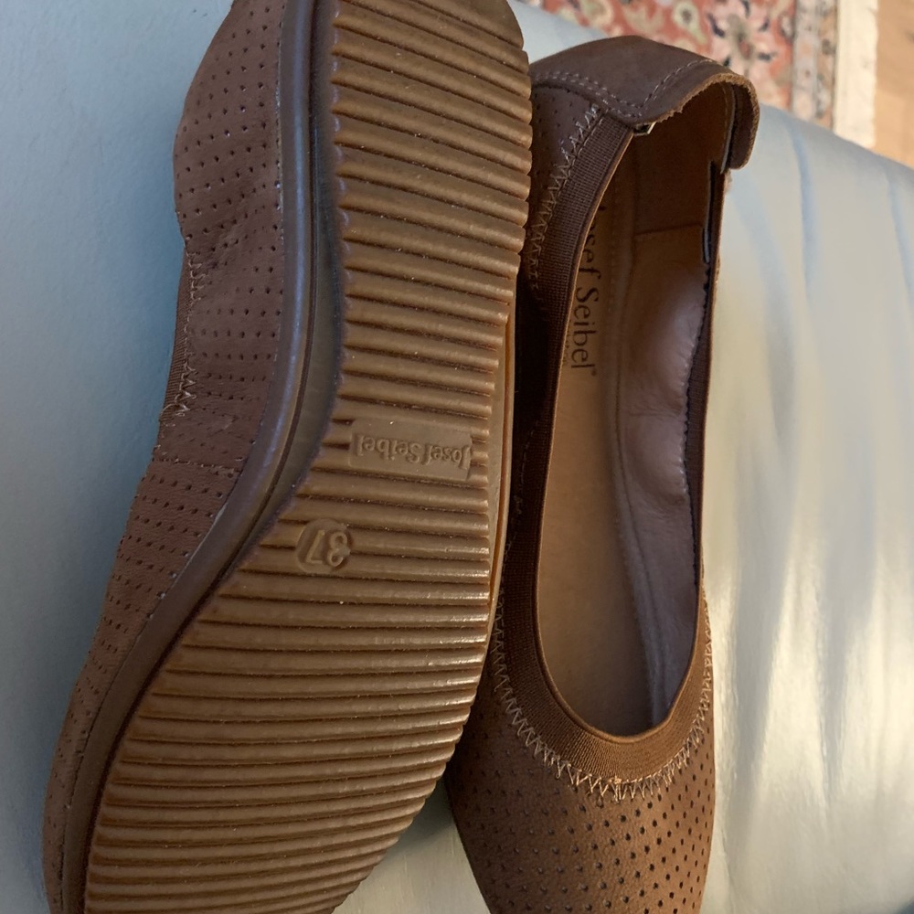 Josef Seibel Brown Perforated Flats
